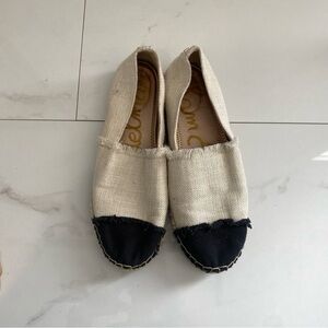 Sam Edelman Krissy Cap Toe Espadrille Black and White Size 9.5